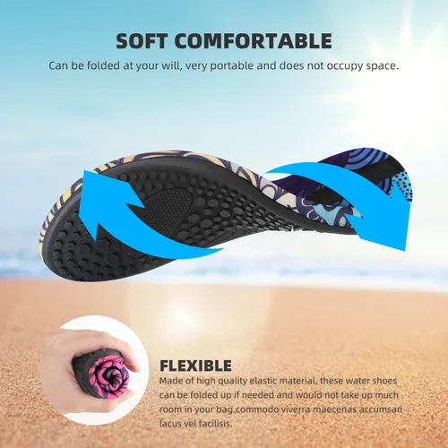 Vista 4 de Zapatos acuáticos para mujeres y hombres, secado rápido, para natación, playa, yoga, ejercicio, alberca, campamento, artículos deportivos