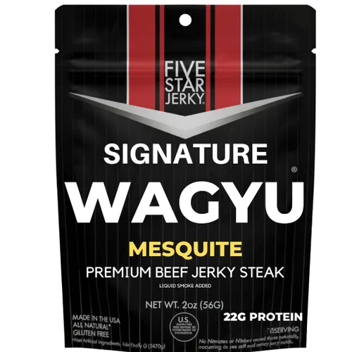Vista 13 de Five Star Wagyu Beef Jerky - Ajo y Hierba + Pimienta Variedad Paquete de 2 (4 onzas)