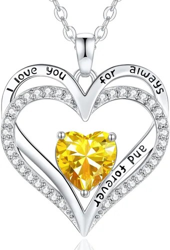 Vista 73 de CDE Collares de piedra natal para mujer, plata de ley 925, collar con colgante de corazón para siempre, Navidad, cumpleaños, aniversario, día de San