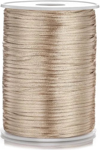 Vista 9 de Cable de nailon satinado de 0.079 in x 100 yardas, cola de ratón, nudo chino, cable Kumihimo (negro)