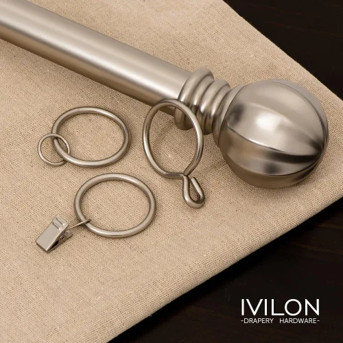 Vista 2 de Ivilon Anillos de Clip para Cortinas de Tela - Anillos de Clip para Paneles de Cortina de 4.3 cm, Juego de 14 - Latón Antiguo Latón envejecido