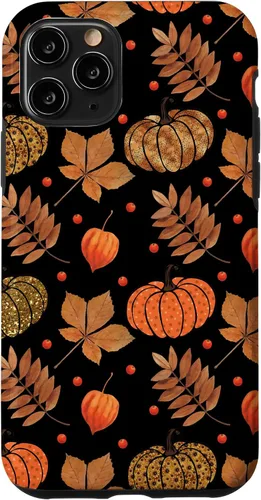 Vista 29 de Otoño hojas y calabazas patrón Halloween otoño regalos caso para iPhone 17