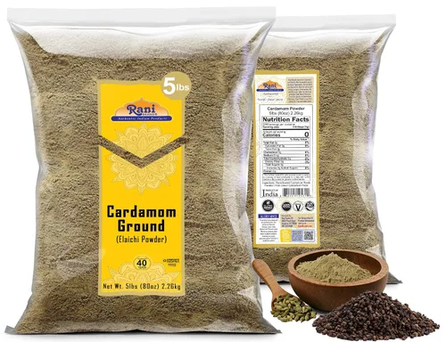 Vista 8 de Rani Cardamomo (Elachi) Molido, especia india en polvo, 80 onzas (5 libras) 5.0 lbs a granel ~ Todo natural Sin color añadido Apto para gluten