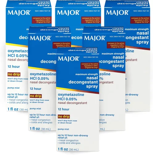 Vista 11 de MAJOR Spray Descongestionante Nasal de Máxima Potencia, Oximetazolina HCl 0.05% Aerosol de Bomba, Spray Nasal sin Somnolencia, Alivio de hasta 12