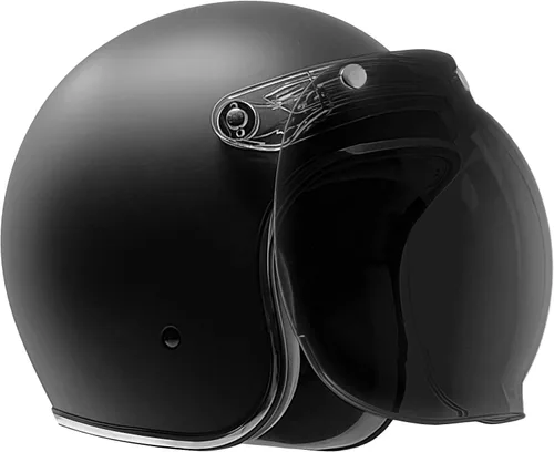 Vista 9 de GDM RENEGADE - Casco abierto para motocicleta, 3/4, estilo vintage, negro mate (escudo cromado, S)