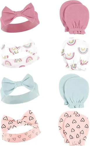 Vista 82 de Hudson Baby Conjunto de diadema de algodón y manoplas para rascar para bebé