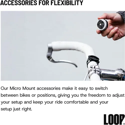 Vista 5 de Loop Micro Mount - Soporte de teléfono de bicicleta súper compacto para iPhone y Samsung - Soporte de tapa de vástago de metal, fácil instalación