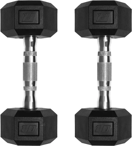 Vista 15 de RitFit Juego de mancuernas hexagonales revestidas de PVC de 5 a 650 libras con estante opcional para gimnasio en casa, peso de mano con mango