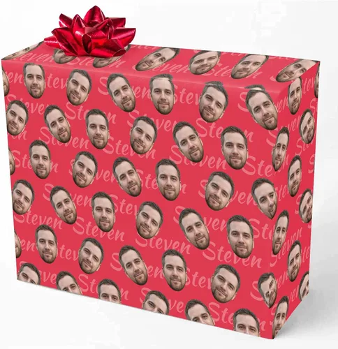 Vista 27 de M YESCUSTOM Papel de regalo con fotos personalizadas, papel de regalo para el Día de la Madre, Día del Padre, cumpleaños, Navidad