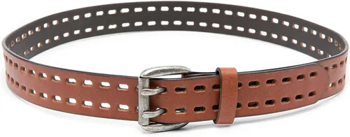 Vista 5 de BG247 Cinturón casual de cuero hecho a mano para hombre con hebilla de doble punta