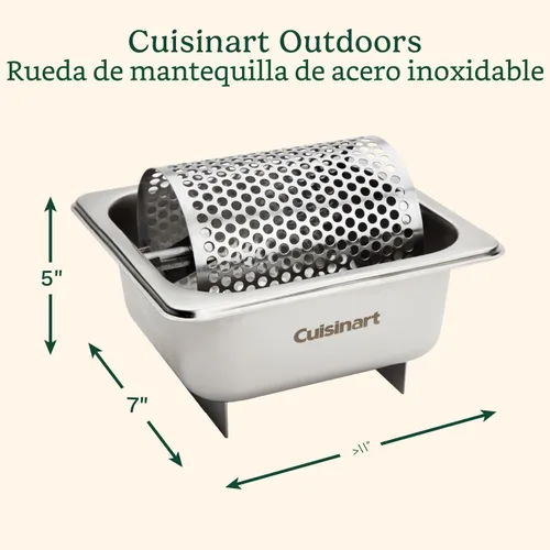 Vista 2 de Cuisinart Rueda de Mantequilla de Acero Inoxidable, Rodillo de Mantequilla con Fondo Elevado para Parrilla para Costra Dorada y Extensión Uniforme