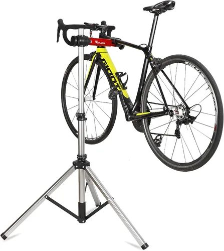 Vista 9 de West Biking Soporte de reparación de bicicletas (máximo 85 libras) – Soporte de trabajo plegable ajustable para bicicleta con liberación rápida
