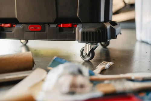 Vista 9 de Keter Stack-n-Roll - Sistema de almacenamiento de herramientas con ruedas de 3 piezas – Incluye carro, caja de herramientas y estuche profundo