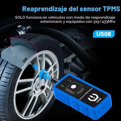 Vista 5 de TRISCO U508 Herramienta de Aprendizaje TPMS Universal para GM Jeep y Ford Chrysler Dodge, Sensor de Presión de Neumáticos TPMS, Herramienta