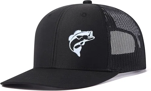 Vista 20 de Sombreros de pez lubino para hombres y mujeres, regalos de pesca con mosca, gorra de béisbol para papá