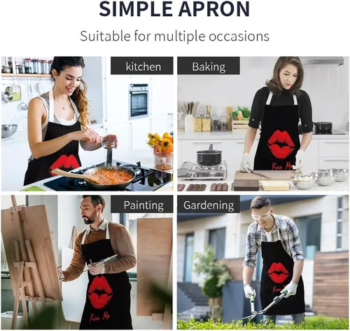 Vista 5 de Delantal de chef para mujer, delantal de cocina ajustable, delantales para accesorios de pintura