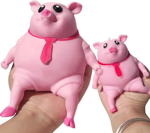 Vista 7 de Lindo Juguetes de Presión Cerdo para Niños y Adultos - Paquete de 2 Juguetes de Presión de Cerdo Sensoriales para Alivio del Estrés y Ansiedad