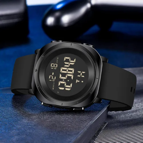 Vista 5 de Mens Gold Digital Waterproof Running Wrist Watch for Men Military Sports Tactical Dive Cheap Men's Wrist Watches Digital Black and Silver