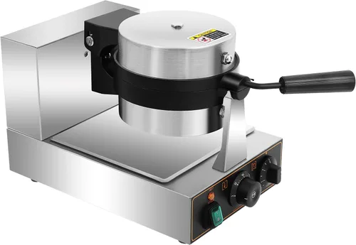 Vista 8 de Máquina eléctrica comercial para hacer hamburguesas, máquina para hacer gofres de helado de 1.2KW, máquina de hornear a presión de acero inoxidable