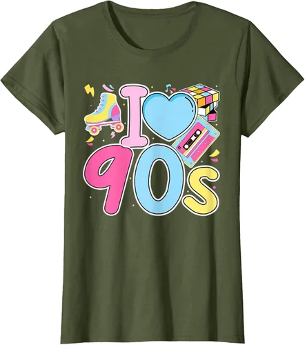 Vista 81 de I Love 90's Retro Style Nostalgia Vibe Funny 1990's Party T-Shirt Negro