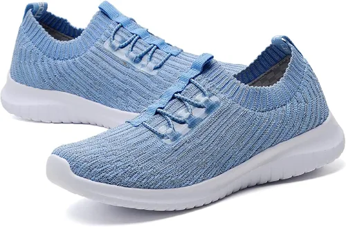 Vista 3 de konhill Zapatos cómodos para caminar para mujer, tenis atléticos, casuales, sin cordones