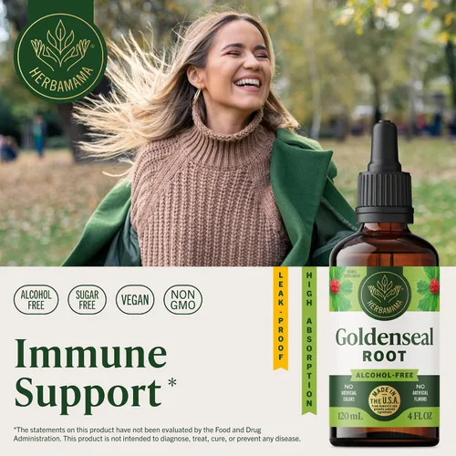 Vista 2 de HERBAMAMA Tintura Goldenseal - Apoyo inmunológico y digestión