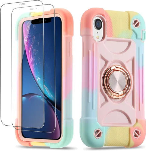 Vista 36 de Funda para iPhone Se3/iPhone Se2, iPhone 6/6S, iPhone 7/iPhone 8 de 4.7 pulgadas con soporte de anillo, con 2 protectores de pantalla resistentes