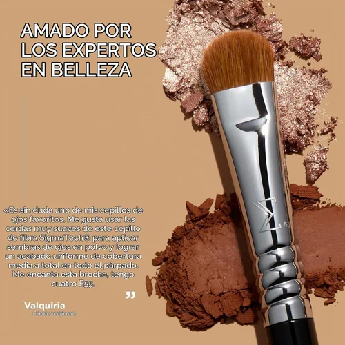 Vista 4 de Sigma Beauty E55 - Brocha para sombreado de ojos, cepillo de maquillaje de ojos para una aplicación uniforme de base, cepillo de maquillaje suave