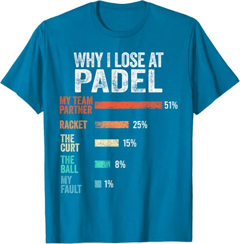 Vista 9 de Why I Lose at Padel Funny Game Padel Hombres Mujeres Camiseta de Padel
