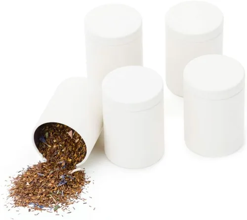Vista 8 de Caja de lata pequeña con tapas herméticas para almacenamiento de café, té, caramelos, hojas sueltas, té, latas de té, 5 unidades (cinco colores, S)