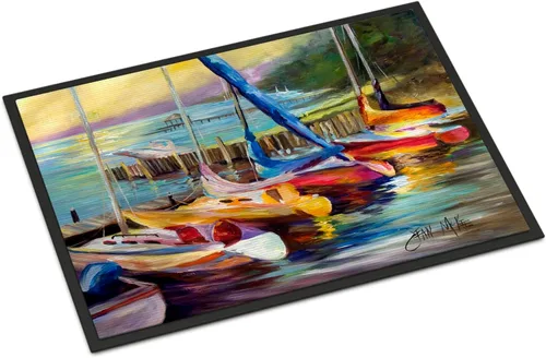 Vista 157 de Caroline's Treasures JMK1017JMAT - Tapete de caza de rana garza azul, 24 x 36 pulgadas, tapete para puerta delantera, interior y exterior