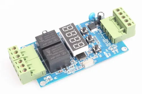 Vista 5 de NOYITO Módulo de relé de tiempo programable de 2 canales Relés duales activados a su vez o individualmente Placa de control de detección de voltaje