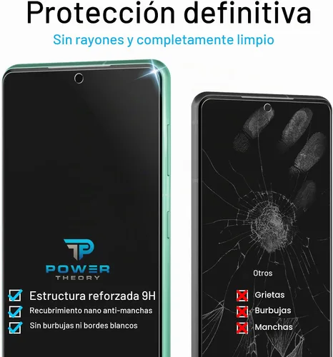 Vista 6 de Power Theory Protector de pantalla diseñado para Samsung Galaxy S20 FE 5G / 4G, vidrio templado [dureza 9H], kit de fácil instalación, 99% HD libre