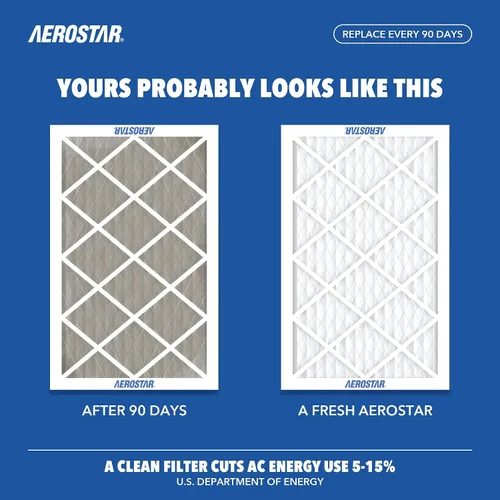 Vista 4 de Aerostar Multi - Filtro de aire de 1 pulgada para aire acondicionado y horno, Blanco