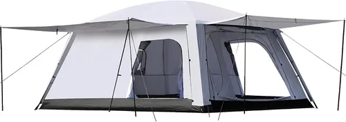 Vista 9 de Castle Unicorn Tienda de campaña para 4 a 6 personas, tiendas de campaña familiares grandes con porche y mosca de lluvia, tienda de campaña