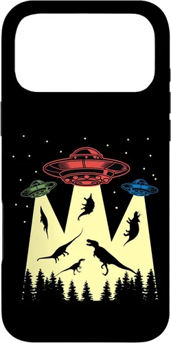 Vista 22 de Funda vintage de secuestro alienígena de dinosaurio para iPhone 17