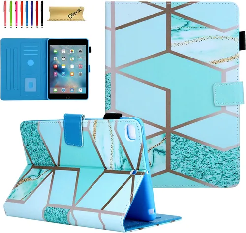 Vista 12 de Dteck Funda para iPad mini 5/4/3/2/1 - [Diseño de flores en relieve] Funda tipo folio clásica