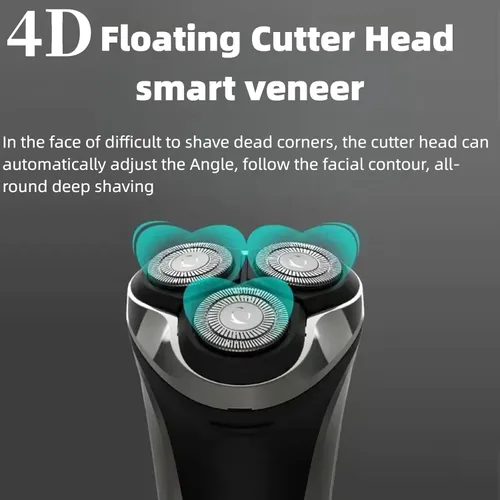 Vista 3 de Snapbuy - Maquinilla de afeitar eléctrica para hombres, Snapbuy Pro of Father, afeitadora giratoria de cabeza flotante 4D, afeitadora eléctrica C