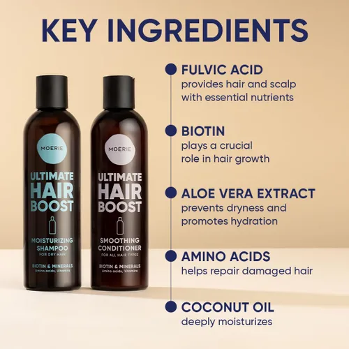 Vista 5 de Moerie Ultimate Hair Growth - Juego de champú y acondicionador para el crecimiento del cabello, cabello más largo, grueso, más completo, vegano