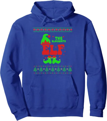 Vista 4 de Blacksmith Elf Family Matching Ugly Sweater Christmas Pjs Pullover Hoodie