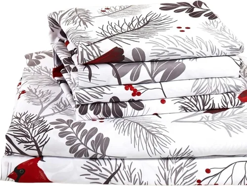 Vista 10 de Virah Bella Juego de sábanas de microfibra con estampado de 4 piezas tamaño queen - Otoño dorado - Blanco