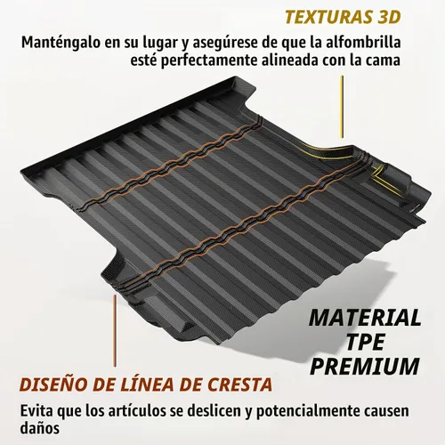 Vista 4 de TripleAliners - Tapete para caja de camioneta (de ejes) de 5 pies, encaje perfecto para pick-up de carga, accesorio de protección de vehículo