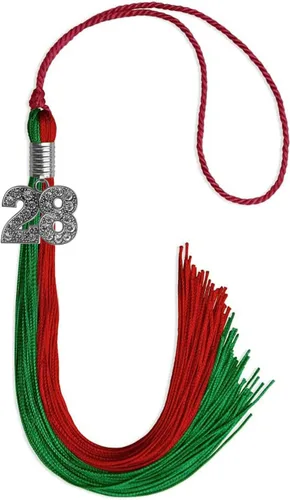 Vista 17 de Endea Graduation Borla de doble color con dije de plata brillante (negro/oro antiguo, 2025)