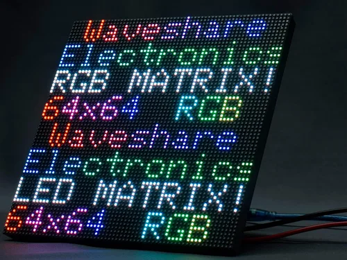 Vista 8 de Panel de matriz LED RGB 64 × 32, 2048 píxeles DOTS de 0.118 in de paso, compatible con Arduino/Raspberry Pi Pico/ESP32, permite mostrar texto
