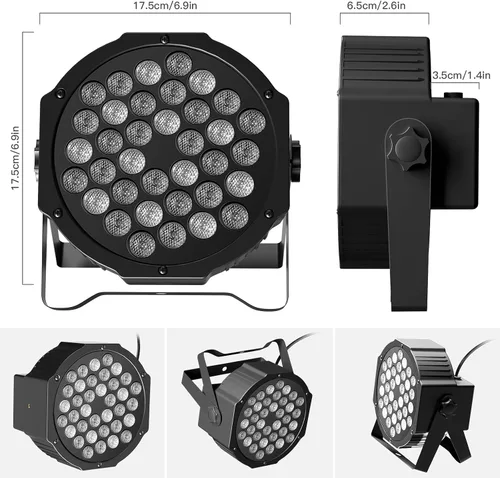 Vista 6 de Luces de escenario de 36 luces LED par, luces de U`King RGB para iluminación de escenario interior para Navidad, Halloween, fiesta de música