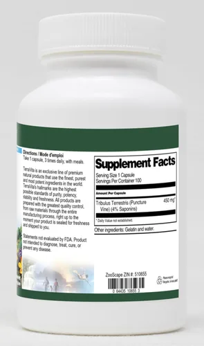 Vista 2 de Tribulus Terrestris - 450 mg (100 Cápsulas, ZIN: 510655)