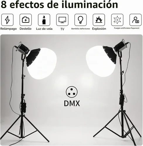Vista 4 de GVM - Luz de video LED de 200 W con linterna Softbox, SD200D Kit de iluminación de estudio de fotografía con control Bluetooth/DMX, 93000lux@1.6 ft