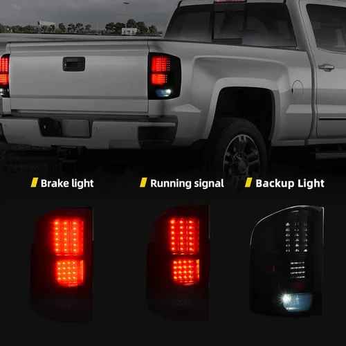 Vista 3 de DWVO Conjunto de luz trasera LED compatible con Chevy Silverado 1500/07-10 Silverado 2500 HD y 3500 HD