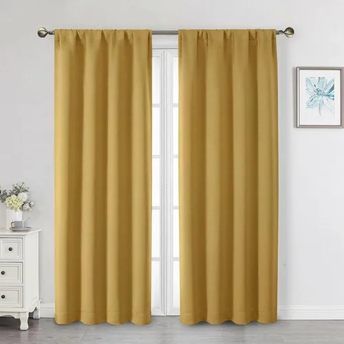 Vista 155 de Cortinas opacas para dormitorio, sala de estar, juego de 2 paneles de 54 pulgadas de largo, cortinas de oscurecimiento de habitación con aislamiento