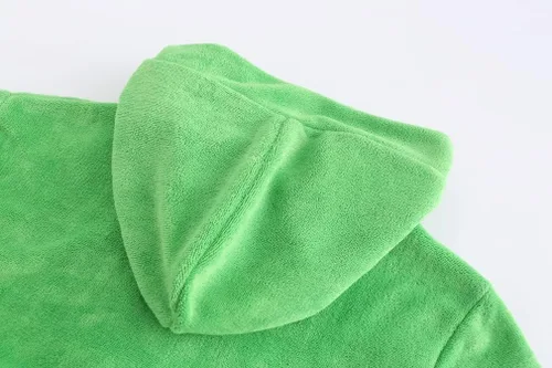 Vista 7 de Albornoz de baño para niños y niñas, toalla suave con capucha, bata de baño de algodón turco